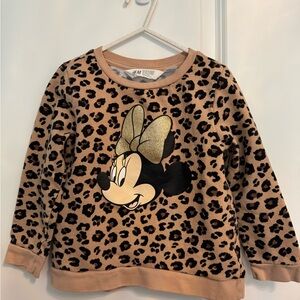 H&M Kids Brown Leopard Minnie Mouse Sweatshirt